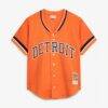 Kirk Gibson Detroit Tigers Mitchell & Ness Cooperstown Collection Mesh Batting Practice Button-Up Jersey - Orange - Side View