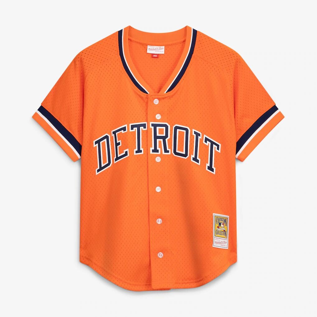 Kirk Gibson Detroit Tigers Mitchell & Ness Cooperstown Collection Mesh Batting Practice Button-Up Jersey