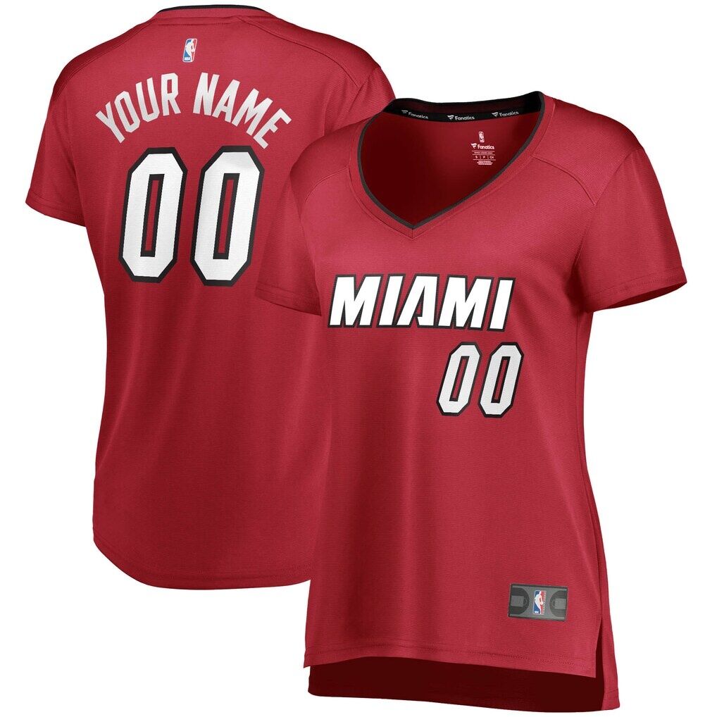Miami Heat Fashion7 Women's Fast Break Replica Custom Jersey Wine - Statement Edition