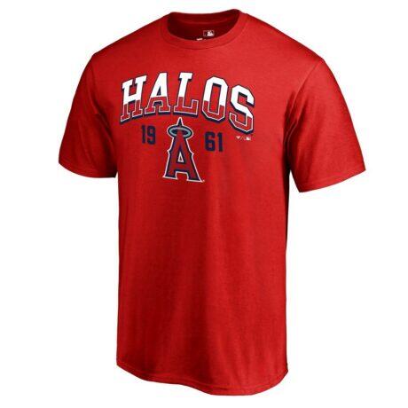 Los Angeles Angels Hometown Collection Halos T-Shirt - Red - Front View