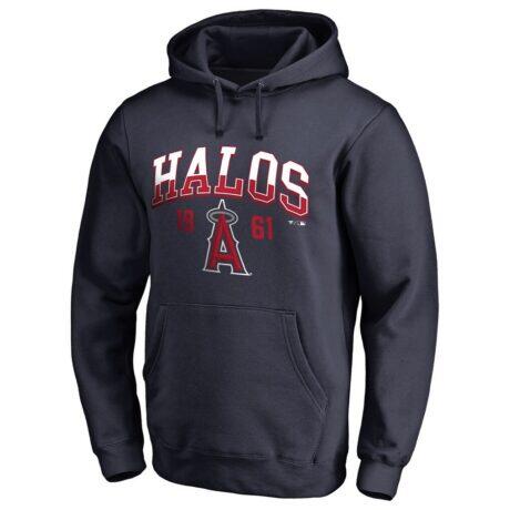 Los Angeles Angels Hometown Collection Halos Pullover Hoodie - Navy - Front View