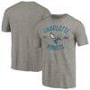 Charlotte Hornets Team Heritage Tri-Blend T-Shirt - Gray - Front View