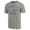Charlotte Hornets Team Heritage Tri-Blend T-Shirt - Gray - Side View
