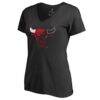 Chicago Bulls Women's X-Ray Slim Fit V-Neck T-Shirt - Black - Front View
