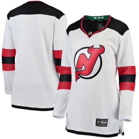 New Jersey Devils Fashion7 Women's Away Breakaway Jersey - White - Front View