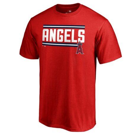 Los Angeles Angels Onside Stripe T-Shirt - Red - Front View