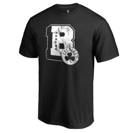 Boston Celtics Letterman T-Shirt - Black - Front View
