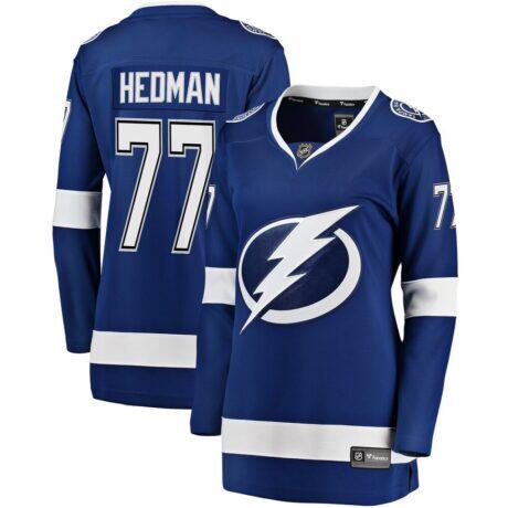 Victor Hedman Tampa Bay Lightning Fashion7 Women's Home Breakaway Jersey - Blue - Front View