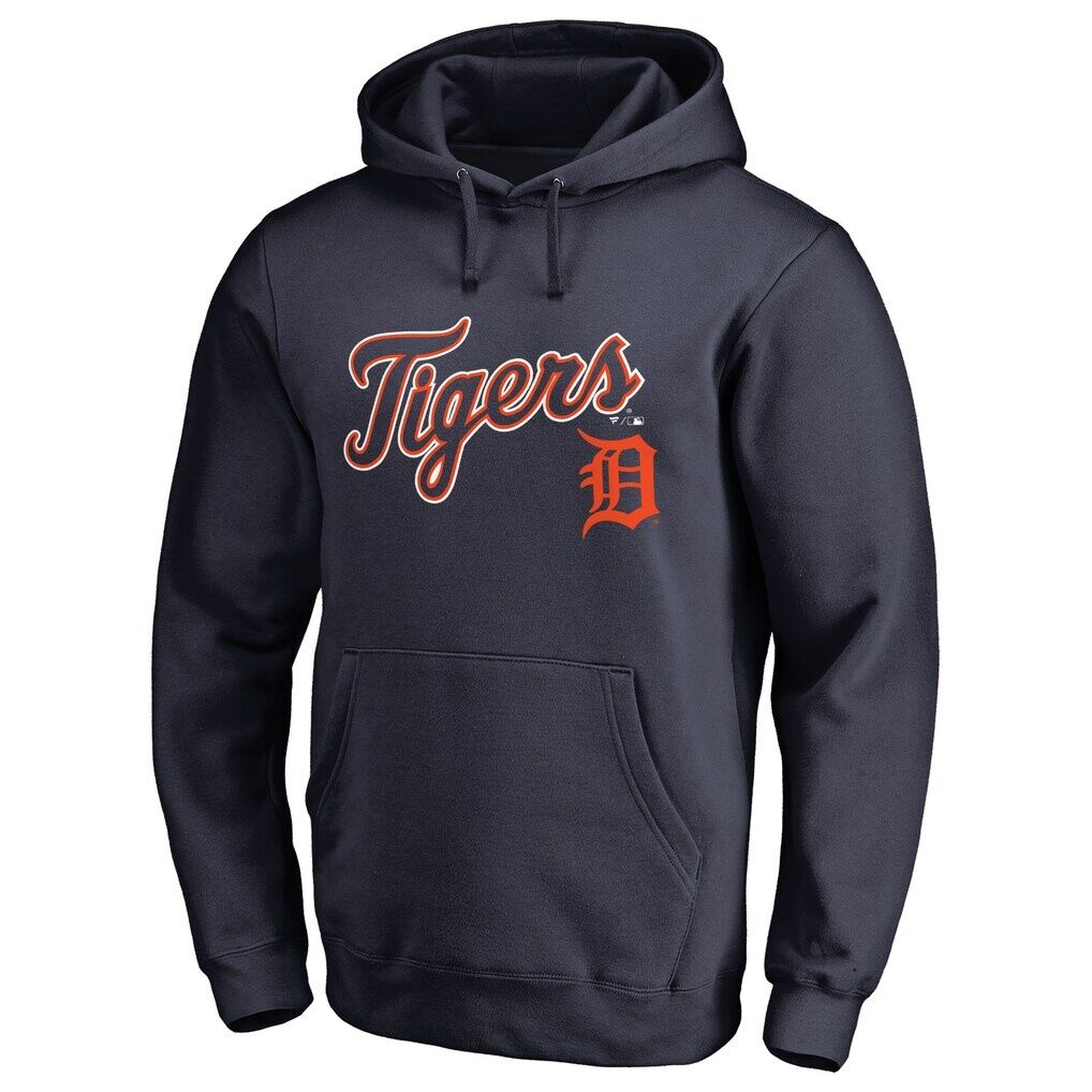 Detroit Tigers Team Lockup Fitted Pullover Hoodie
