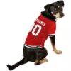 Chicago Blackhawks Mesh Hockey Dog Jersey - - Detail View