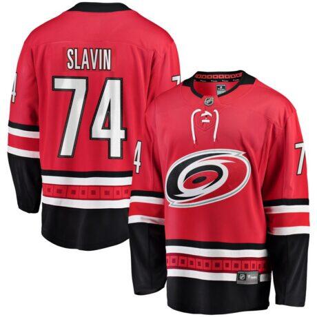 Jaccob Slavin Carolina Hurricanes Fashion7 Alternate Breakaway Player Jersey - Red - Front View