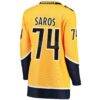 Juuse Saros Nashville Predators Fashion7 Women's Breakaway Player Jersey - Gold - Detail View