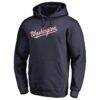 Washington Nationals Official Wordmark Fitted Pullover Hoodie - Navy - Front View