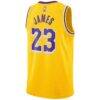LeBron James Los Angeles Lakers Nike Swingman Player Jersey Gold - - Detail View