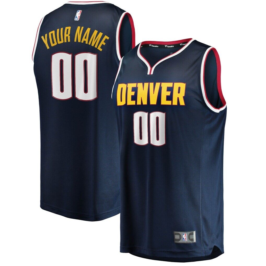 Denver Nuggets Fashion7 Youth Fast Break Custom Replica Jersey Navy - Icon Edition