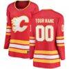 Calgary Flames Fashion7 Women's Home Breakaway Custom Jersey - Red - Front View