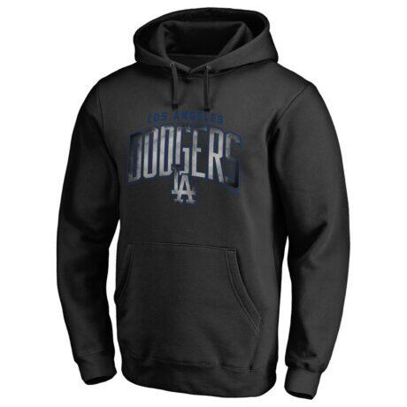Los Angeles Dodgers Arch Smoke Pullover Hoodie - Black - Front View