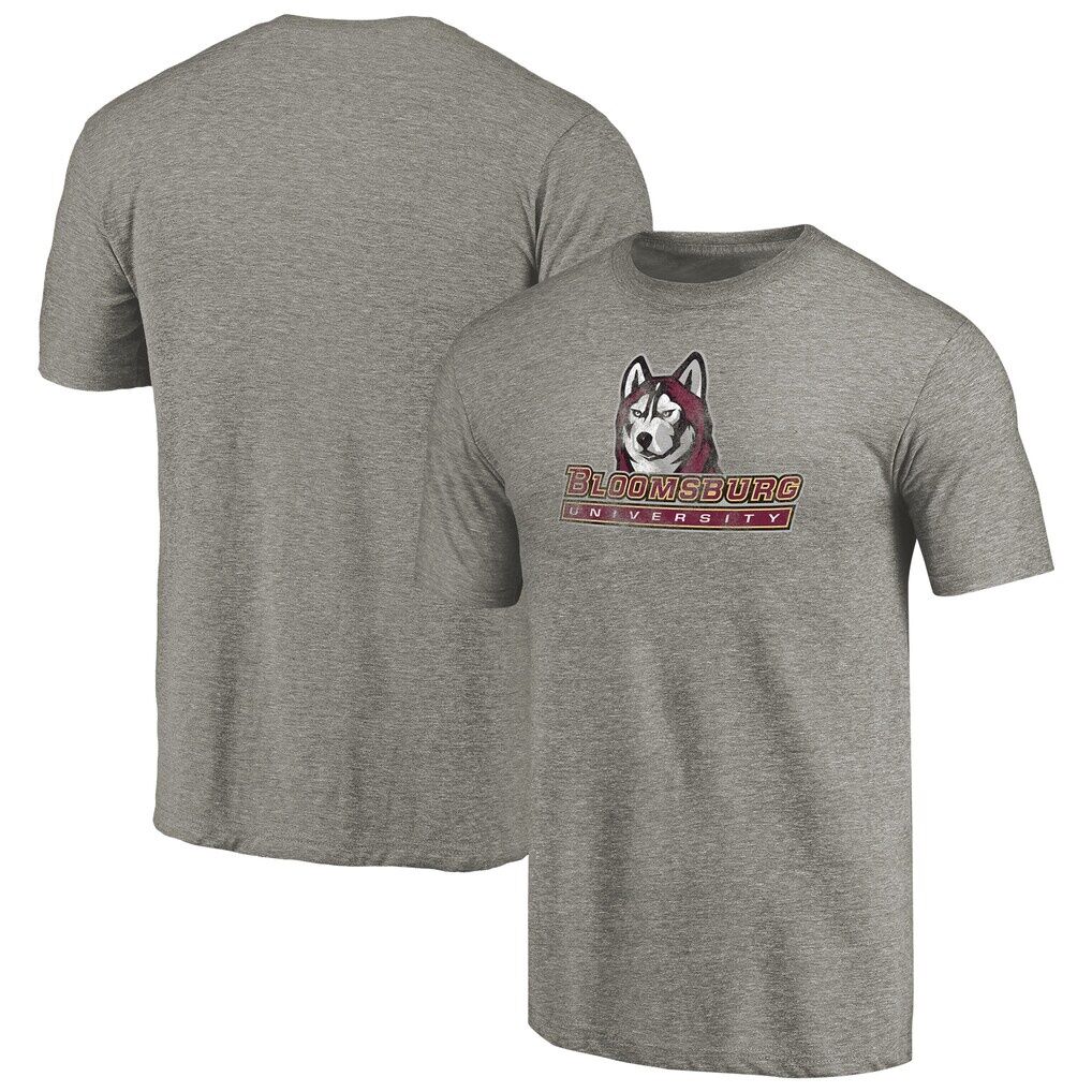 Bloomsburg Huskies Classic Primary Logo Tri-Blend T-Shirt - Heathered Gray