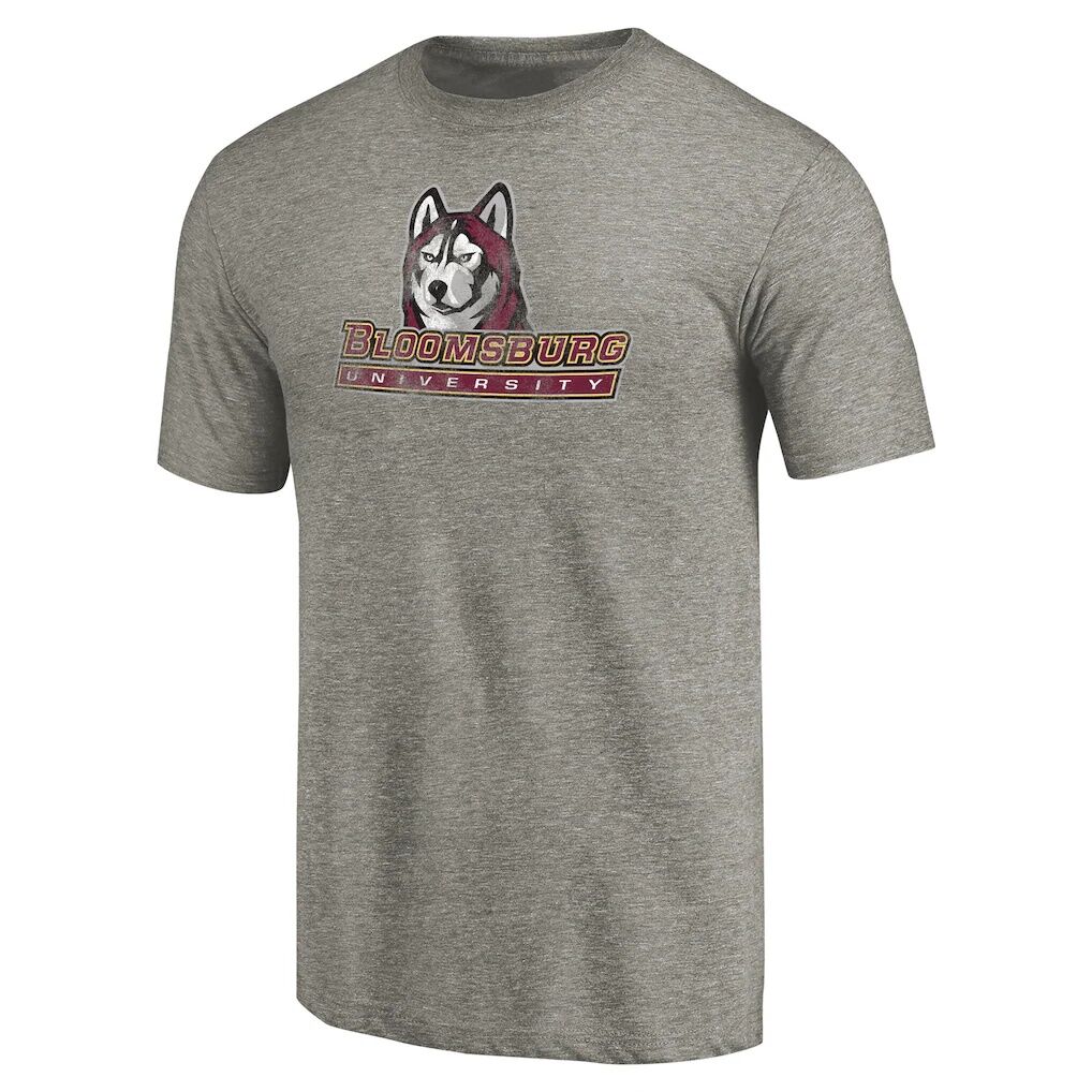 Bloomsburg Huskies Classic Primary Logo Tri-Blend T-Shirt - Heathered Gray