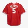 Johnny Bench Cincinnati Reds Mitchell & Ness Cooperstown Collection Big & Tall Mesh Batting Practice Jersey - Red - Detail View