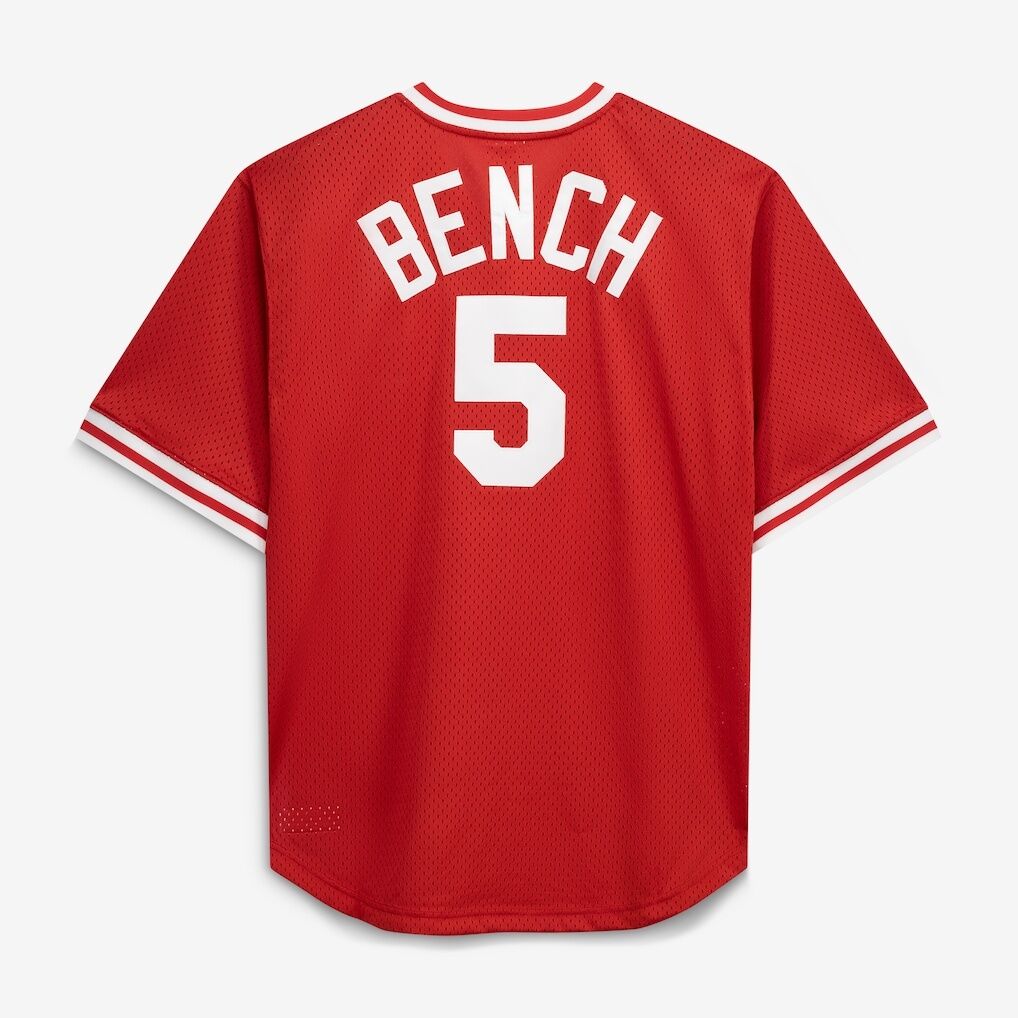 Johnny Bench Cincinnati Reds Mitchell & Ness Cooperstown Collection Big & Tall Mesh Batting Practice Jersey