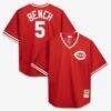 Johnny Bench Cincinnati Reds Mitchell & Ness Cooperstown Collection Big & Tall Mesh Batting Practice Jersey - Red - Front View