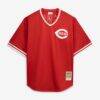 Johnny Bench Cincinnati Reds Mitchell & Ness Cooperstown Collection Big & Tall Mesh Batting Practice Jersey - Red - Side View