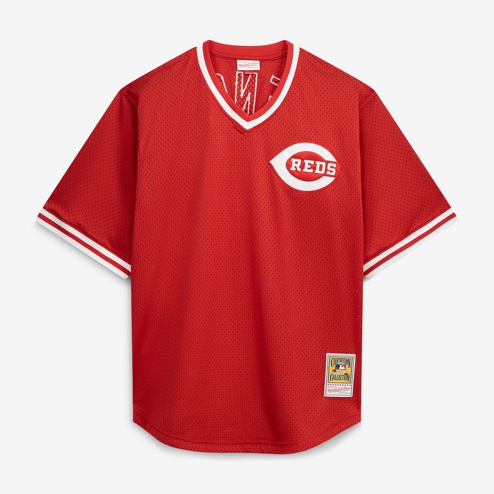 Johnny Bench Cincinnati Reds Mitchell & Ness Cooperstown Collection Big & Tall Mesh Batting Practice Jersey