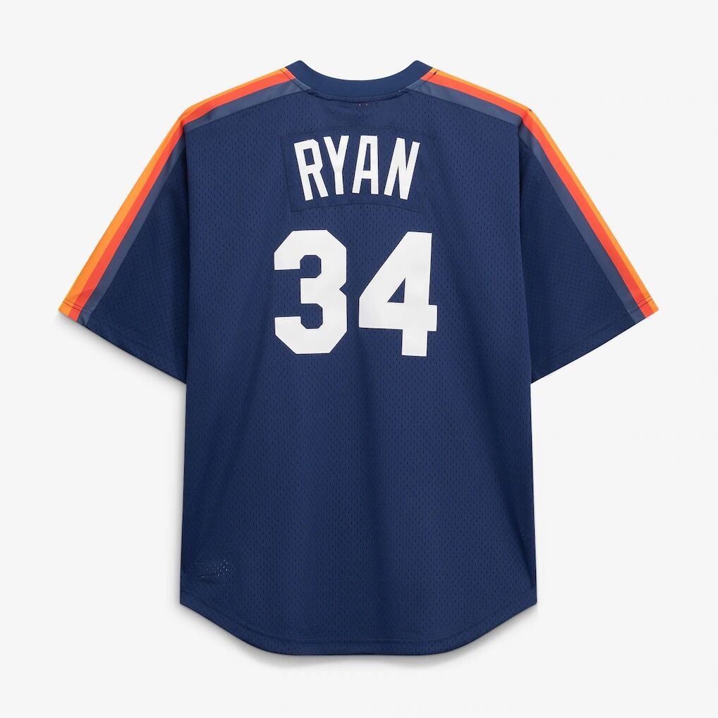 Nolan Ryan Houston Astros Mitchell & Ness Cooperstown Collection Big & Tall Mesh Batting Practice Jersey