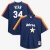 Nolan Ryan Houston Astros Mitchell & Ness Cooperstown Collection Big & Tall Mesh Batting Practice Jersey - Navy - Front View