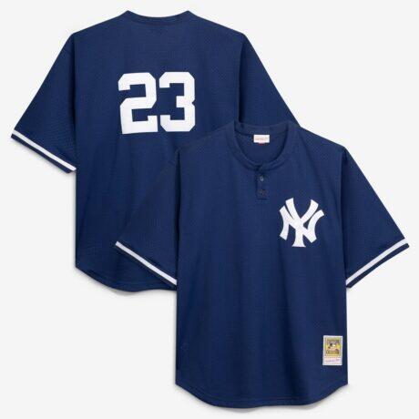 Don Mattingly New York Yankees Mitchell & Ness Cooperstown Collection Big & Tall Mesh Batting Practice Jersey - Navy - Front View