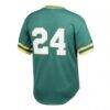 Rickey Henderson Athletics Mitchell & Ness Cooperstown Collection Big & Tall Mesh Batting Practice Jersey - Green - Detail View
