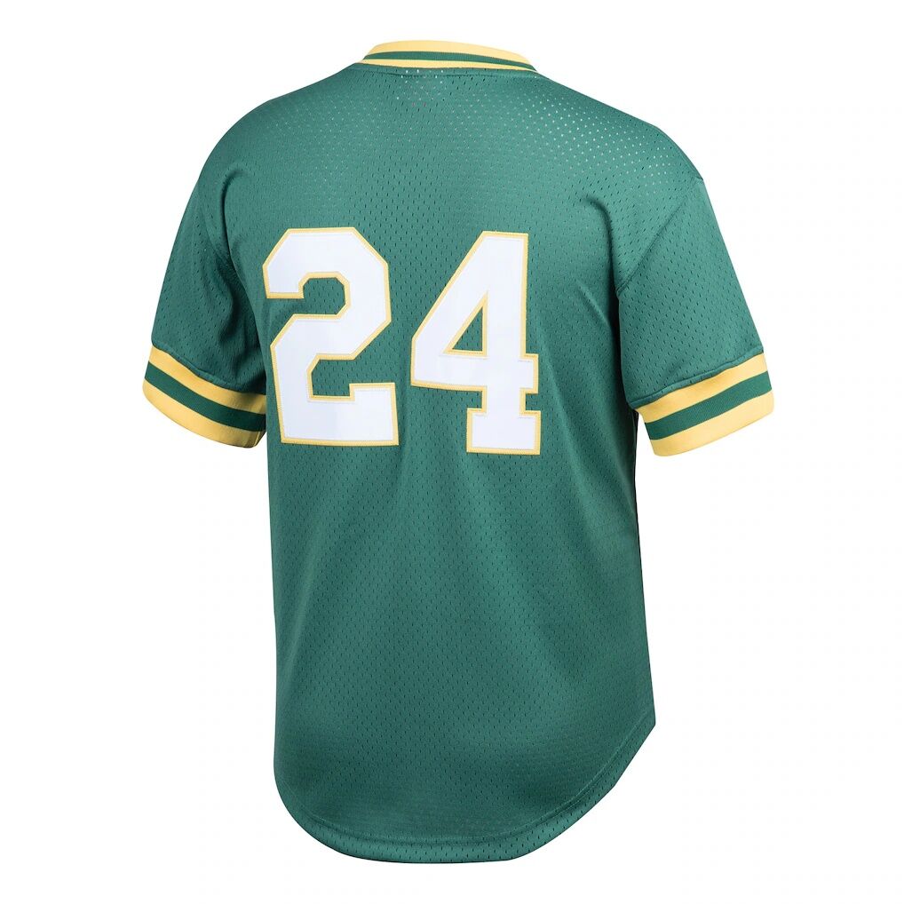Rickey Henderson Athletics Mitchell & Ness Cooperstown Collection Big & Tall Mesh Batting Practice Jersey