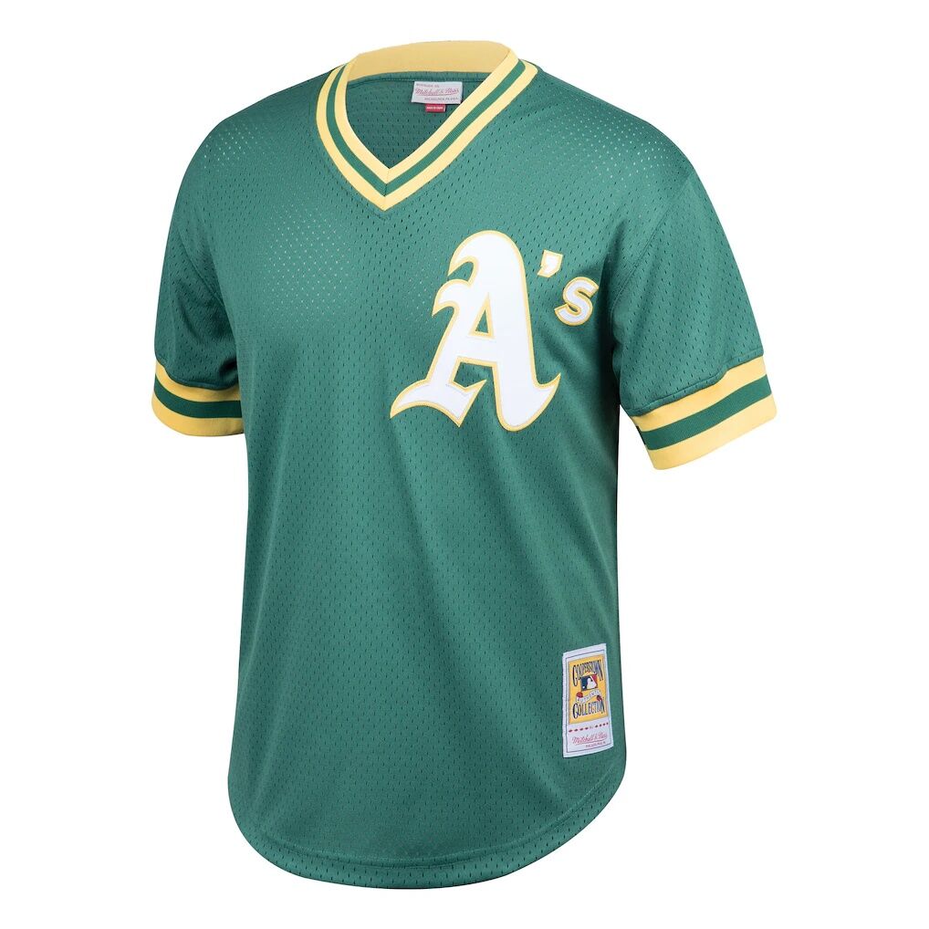 Rickey Henderson Athletics Mitchell & Ness Cooperstown Collection Big & Tall Mesh Batting Practice Jersey