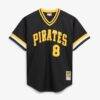 Willie Stargell Pittsburgh Pirates Mitchell & Ness Cooperstown Collection Big & Tall Mesh Batting Practice Jersey - Black - Side View