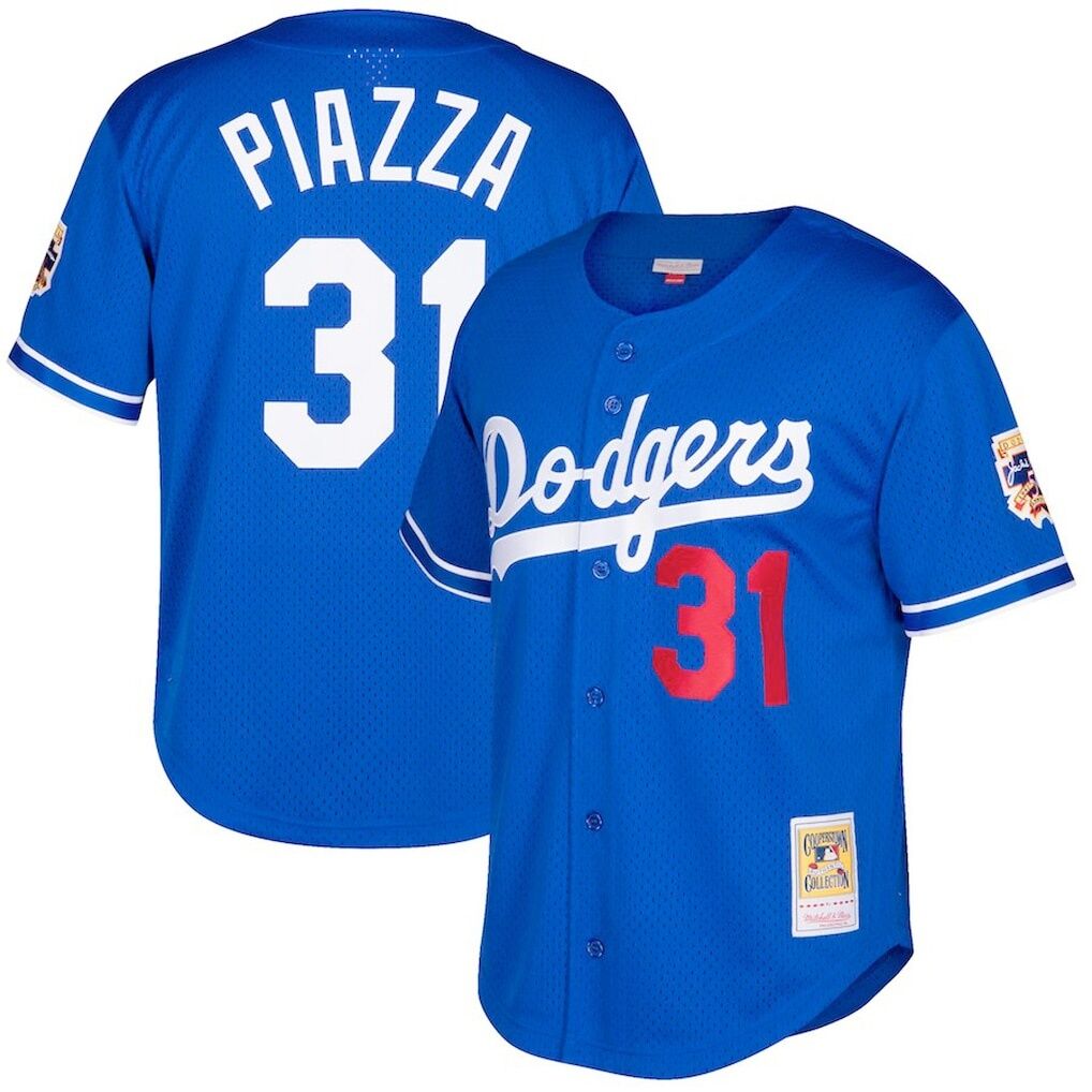Mike Piazza Los Angeles Dodgers Mitchell & Ness Big & Tall Cooperstown Mesh Batting Practice Jersey – Royal
