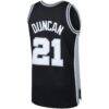 Tim Duncan San Antonio Spurs Mitchell & Ness 1998/99 Big & Tall Hardwood Classics Swingman Jersey - Black - Detail View