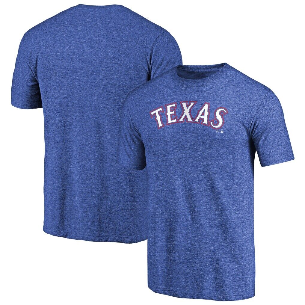 Texas Rangers Team Wordmark Tri-Blend T-Shirt – Royal