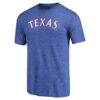 Texas Rangers Team Wordmark Tri-Blend T-Shirt - Royal - Side View