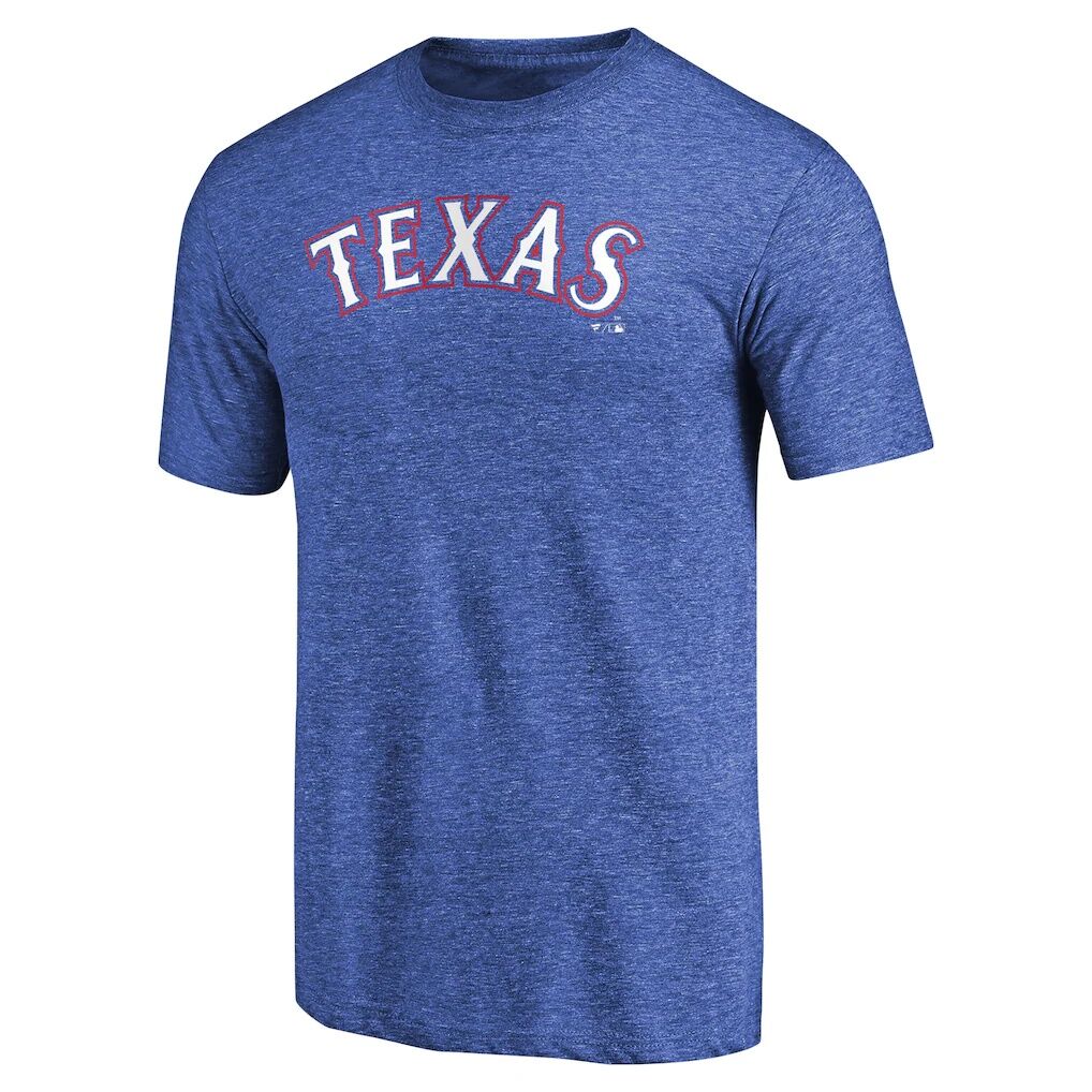 Texas Rangers Team Wordmark Tri-Blend T-Shirt – Royal