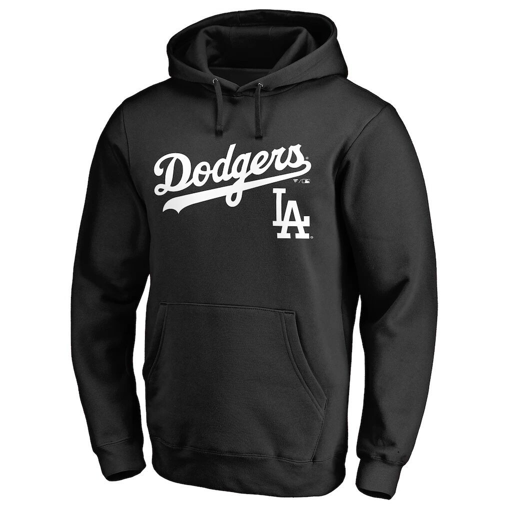 Los Angeles Dodgers Team Lockup Fitted Pullover Hoodie