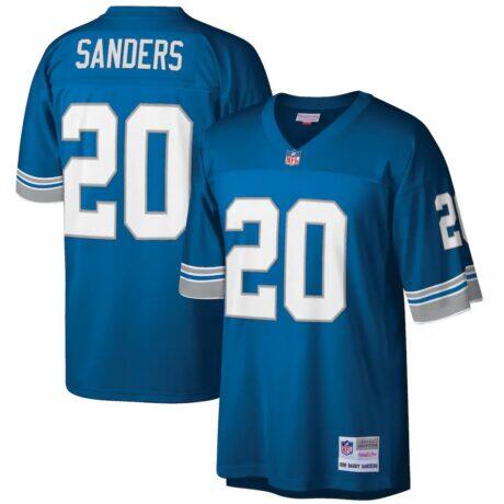 Barry Sanders Detroit Lions Mitchell & Ness Big & Tall 1996 Retired Player Replica Jersey - Blue - Front View