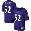 Ray Lewis Baltimore Ravens Mitchell & Ness Big & Tall 2000 Retired Player Replica Jersey - Purple - Front View