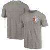 Philadelphia 76ers Primary Logo Left Chest Distressed Tri-Blend T-Shirt - Gray - Front View