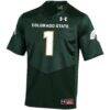 #1 Colorado State Rams Under Armour Replica Football Jersey - Green - Side View