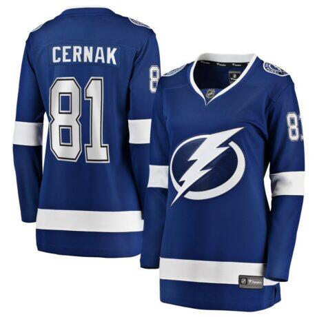 Erik Cernak Tampa Bay Lightning Fashion7 Women's Home Breakaway Player Jersey - Blue - Front View