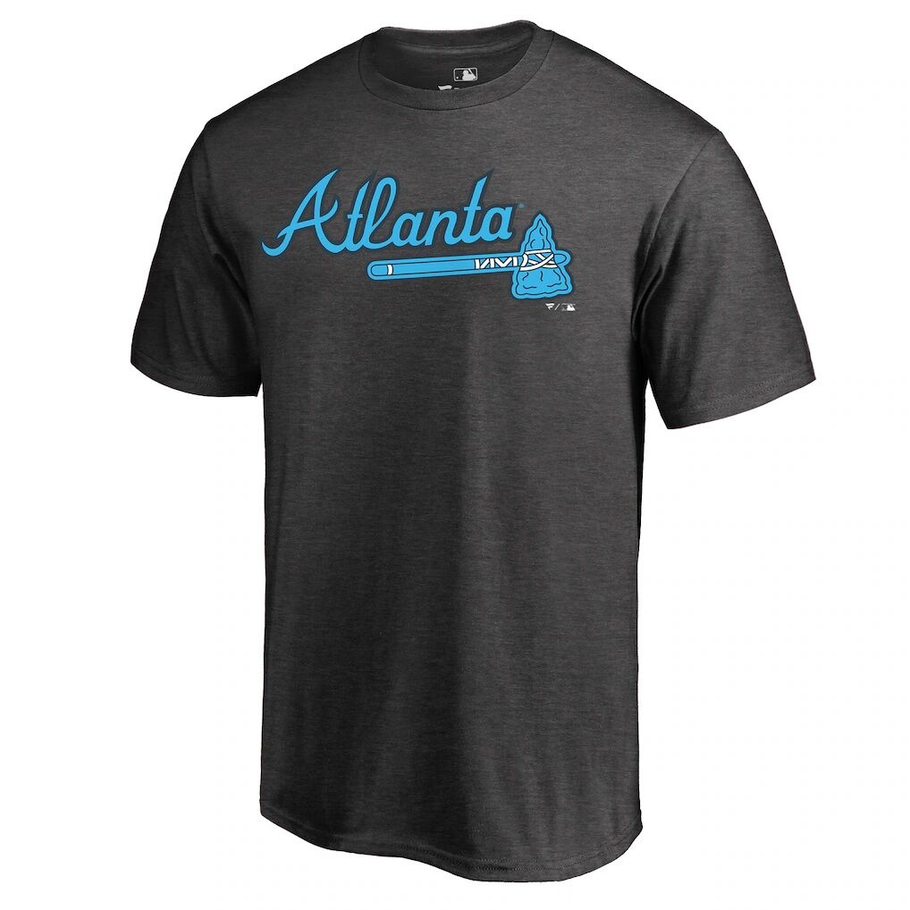 Atlanta Braves Blue Wordmark T-Shirt – Heathered Charcoal