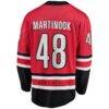 Jordan Martinook Carolina Hurricanes Fashion7 Alternate Breakaway Player Jersey - Red - Detail View