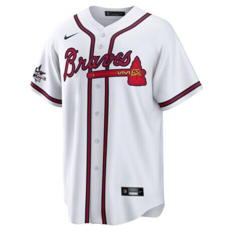 Atlanta Braves Nike Home Replica Team Jersey - White - Front View