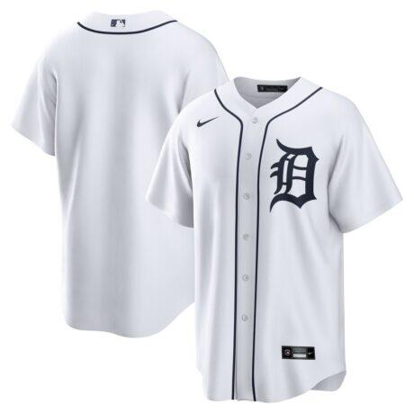 Detroit Tigers Nike Home Replica Team Jersey - White - Front View